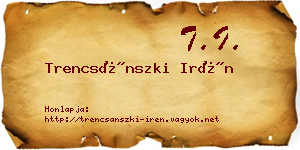 Trencsánszki Irén névjegykártya